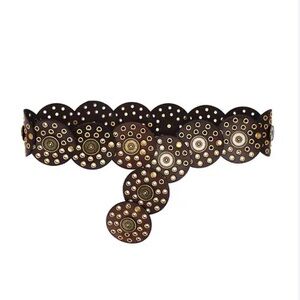 Tularosa Dark Brown Studded Women's Rhapsody Belt